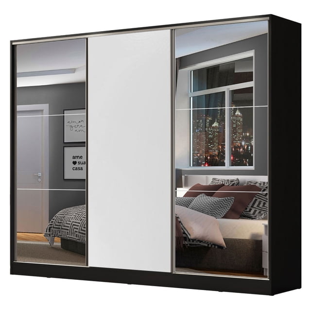 Ropero Closet Madesa 3 Puertas 2 Espejo N/N/B
