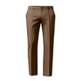 thumbnail image 4 of Men's Regular Fit Dress Pants Expandable Waist Slacks for Work Casual Business Flat Front Mens Wrinkle Free Comfort Stretch Pants Khaki 2Xl, 4 of 5