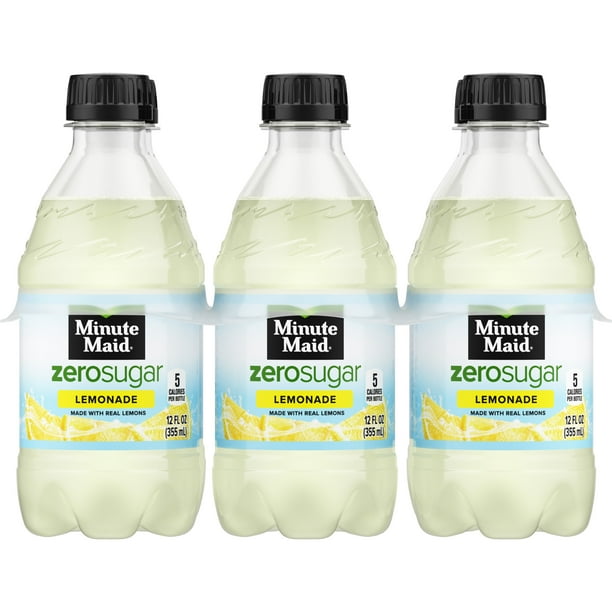 Minute Maid Zero Sugar Lemonade Juice Drink Bottles, 12 fl oz, 6 Pack