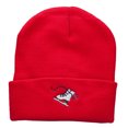 thumbnail image 5 of Ice Skate Embroidered 12 Inch Long Beanie - Red OSFM, 5 of 5