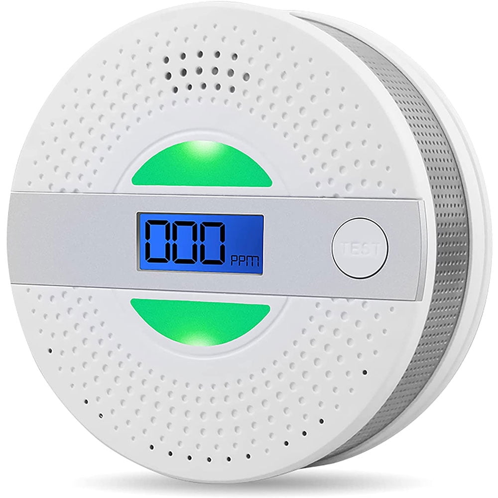 Carbon Monoxide Detector Dual Sensor Combination Smoke & CO Alarm with LCD Screen, Led Indicator and Loud Sound Alert