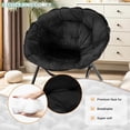 thumbnail image 3 of Folding Chair, Saucer Chair with Metal Frame, Comfy Moon Chairs for Bedroom, Living Rooms, Apartments, Camping, Lounging, Garden and Courtyard (Black), 3 of 12