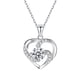 thumbnail image 2 of Collar para mujer, joyería para mujer, collar con colgante de corazón de clavícula de cristal eterno para mujer, pendientes para mujer, 2 of 5