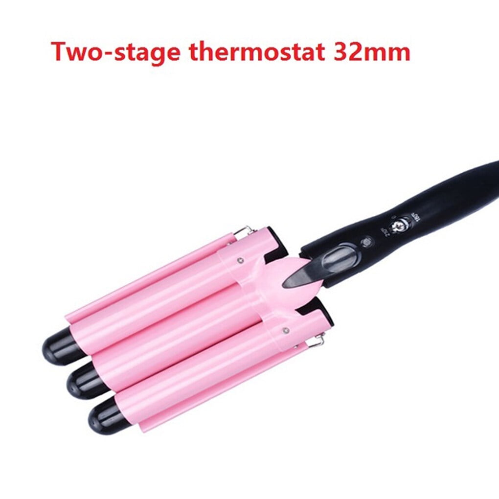 maskred Temperature Adjustment Automatic Perm Splint Hair Curler 3 Barrels Big Wave Hair Curling Iron Hair Waver Curlers Roller