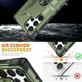 thumbnail image 4 of Allytechgroup Galaxy S25 Ultra Rugged Case, Hybrid Ring Holder Stand Shockproof Compatible with Car Mount Anti-Scratch Anti-Slip Lightweight Phone Case for Samsung Galaxy S25 Ultra, Armygreen, 4 of 9
