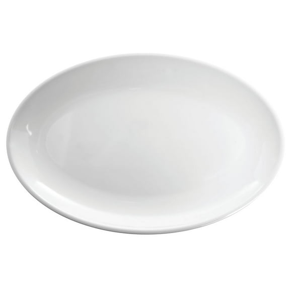HUBERT® Large Oval White Melamine Platter - 23 9/10" L x 8 9/10" W x 1 4/8" H