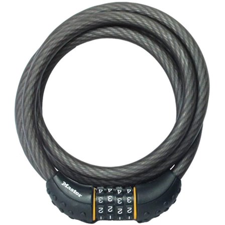 Cable Lock, Set Your Own Combination Bike Lock, 6 ft. Long, Black, 8122D