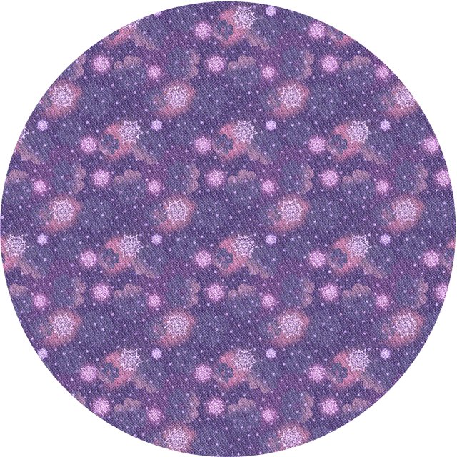 Ahgly Company Machine Washable Indoor Round Transitional Rich Lilac Purple Area Rugs, 7' Round
