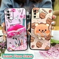 thumbnail image 4 of LYM-Phone Case For Samsung Galaxy A03S Asian Version/SM-A037F, Durable Soft Case protective Rotatable stand Back Cover Fashion Design Skin feel silicone Phone Lens Protection Cartoon TPU, 4 of 9