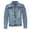 Light Blue, variant on Mens Premium Cotton Faded Denim Jean Button Up Slim Fit Jacket Black XL