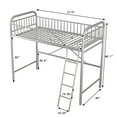 thumbnail image 6 of Euroco Metal Twin Loft Bed with Ladder for Kids Teens, Black, 6 of 8