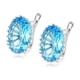 thumbnail image 1 of 1 par de pendientes para mujer, sencillos y elegantes, con circonitas tridimensionales y diamantes ahuecados (azul cielo)., 1 of 7