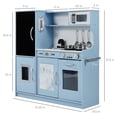 thumbnail image 7 of Best Choice Products Pretend Play Kitchen Wooden Toy Set for Kids w/ Telephone, Utensils, Oven, Microwave - Blue, 7 of 7
