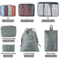 thumbnail image 3 of 7 Set Packing Cubes Travel Organizer Set Fordable Compression Suitcase Packing Cubes Waterproof Luggage Organizer with Shoe Bag & Laundry Bag,Grey, 3 of 6