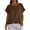 Brown, variant on Womens Short Sleeve Sweaters Casual Summer Crew Neck Loose Basic Cap Sleeve Knit Pullover Tops White,2XL