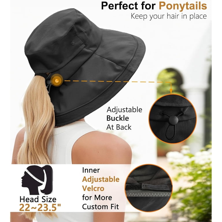 Sun Hats for Women, Wide Brim Waterproof Bucket Hat, Summer  display picture 2