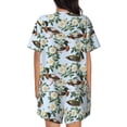 thumbnail image 3 of Lsque Mallard Ducks And Roses Women's Short-Sleeved Pajama Set - 2 Piece Soft and Lightweight Sleepwear Set-X-Large, 3 of 9