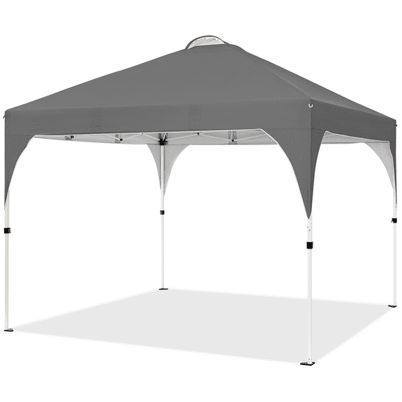 Alden Design Outdoor Canopy Tent with Stakes Ropes Sandbags Wheeled Bag for Patio, Dark Gray