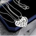 thumbnail image 2 of AYYUFE Pack Of 3 Women's Best Friend Necklace Set  Rhinestone Matching Heart Shape Pendant Best Friendship Puzzle Stitching Necklace, 2 of 7