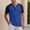 #054-Blue, variant on TaTaai Mens Color Block Raglan Sleeve T Shirt Button Crew Neck Solid Color for Summer Casual Gift