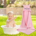 thumbnail image 3 of Toalla con capucha para bebé, diseño de dibujos animados, albornoz Rosado Sunnimix Toallas con capucha de Babie, 3 of 7