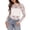 White, variant on Women Lace Long Sleeve Floral Elegant Crop Top Mesh Hollow Out Mock Neck Tight Blouse for Party Night Out Club Cocktail, Black L