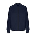 thumbnail image 5 of Teylalorva Women's Outerwear Coat Zip Up Bomber Jacket Casual Windbreaker with Pockets Daily Wear Navy Size S, 5 of 8