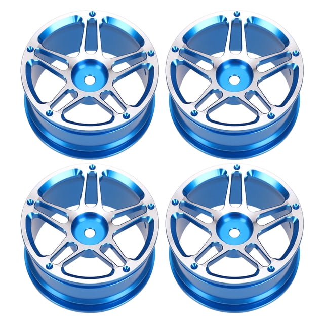 Metal Hub 4pcs 1.9 Inch 1/10 Drift Crawler Racing Car Accessories On-Road Metal Hub Parts (Type A Blue)