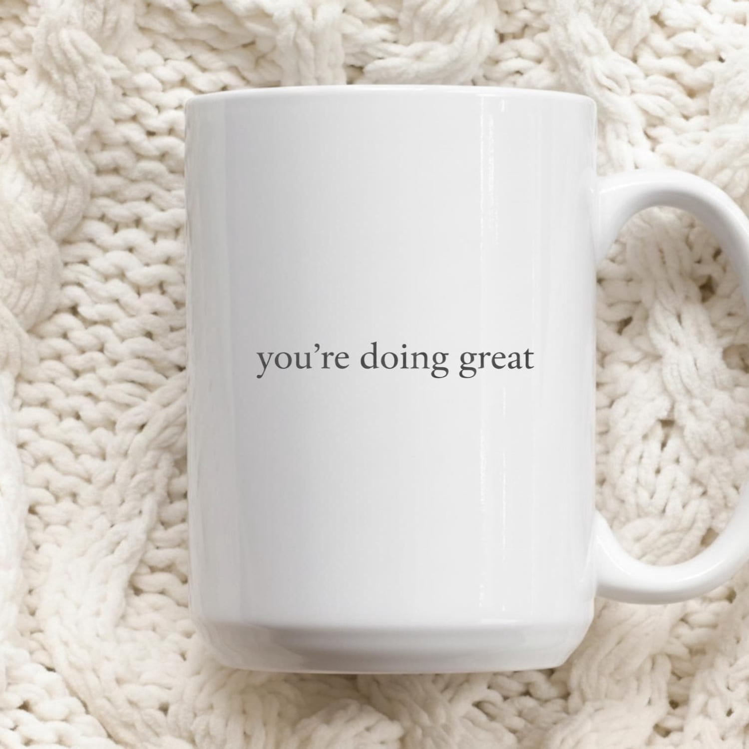 Mother’s Day Gift for New Mom, Mama You’re Doing Great Mug, Motherhood Encouragement Coffee Cup, Postpartum Mom Gift, Baby Shower Mug Gift