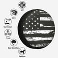 thumbnail image 2 of KAKALAD Black white vintage american flag Spare Tire Cover Universal Car Vehicle Tools For Rv SUV Truck Camper Travel Trailer Accessories Buckle 14” Inch, 2 of 7