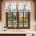 thumbnail image 6 of Easter Bunny Curtain Valances for Windows, Kitchen Valance Window Treatments Panel 2 Pack, Spring Daisy Flower Colorful Eggs White Wooden Rod Pocket Short Curtains for Bathroom Bedroom 42 x 18 Inch, 6 of 8