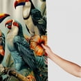 thumbnail image 3 of Orinice Toucan shower curtain set, tropical plants, flowers, birds, watercolors, palms, banana leaves, flowers, exotic&nbsp; 69x72, 3 of 7