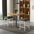thumbnail image 5 of Costway 24.5" Bar Stool Set of 4 with Solid Rubber Wood Frame Humanized Footrest Kitchen White, 5 of 8