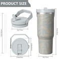 thumbnail image 4 of Modern 30oz Handheld Travel Tumbler with Handle – Double Wall Stainless Steel Insulated Cup, Flip Straw Lid, Leak-Proof & BPA-Free for Hot and Cold Drinks – Durable Coffee & Juice Mug White, 4 of 7