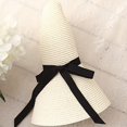 thumbnail image 4 of Nuevo Sombrero de paja de ala ancha de verano plegable para el sol de playa flexible para mujer, 4 of 5