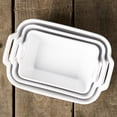 thumbnail image 4 of Denmark Tools for Cooks 3 Piece Stoneware Baking Dish Serving Bowls Set with Handles, White, 4 of 8