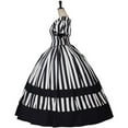 thumbnail image 3 of Queen Marie Antoinette Rococo Ball Gown Gothic Victorian Black and White Stripe Dress, 3 of 7