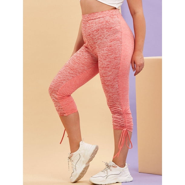 Talla grande Tinte Dye Print Flacny Cinched Leggings Rosegal Leggings de talla grande
