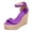 Purple, variant on Women's Platform Wedge Sandals Lightweight Suede Wide Width Non Slip Walking Shoes with Buckle Ankle Strap Purple Size 9.5