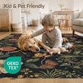 thumbnail image 3 of ODIKA 6'x9' Dark Floral Elegance with Lush Garden Washable Area Rug Vintage-Inspired Design Vibrant Botanicals Non-Slip, Chair-Friendly, for Dining Room, Under Table, Office Décor, 3 of 6