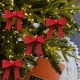 thumbnail image 4 of Decoración navideña con acentos festivos | Adorno de mesa navideño de 5 x 5 x 2 cm, tela verde, rojo y marrón | Decoración de temporada reutilizable para fiestas, reuniones, hogar, oficina y, 4 of 6