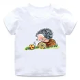 thumbnail image 3 of Lindo erizo dibujos animados animales niños algodón camisetas divertidas bebés niños camiseta divertida verano niños manga corta tops niñas ropa, 3 of 5