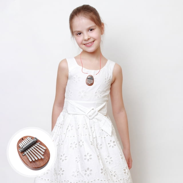Minkissy 1 Pc Portable Thumb Piano Elegant Shape Light Brown Instrument for Adults
