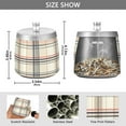 thumbnail image 2 of Yayeee Ashtray with Lid for Cigarette Smokeless Stainless Steel Home Ash Holder, Beige Plaid Pattern, 2 of 7
