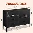 thumbnail image 3 of WLIVE Dresser for Bedroom with 5 Drawers, Wide Bedroom Dressers with Drawer Organizers, Chest of Drawers, Fabric Dresser for Living Room, Closet, Hallway, Charcoal Black, 3 of 8