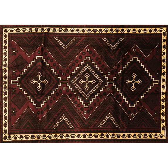 Ahgly Company Indoor Rectangle Persian Brown Traditional Area Rugs, 8' x 10'