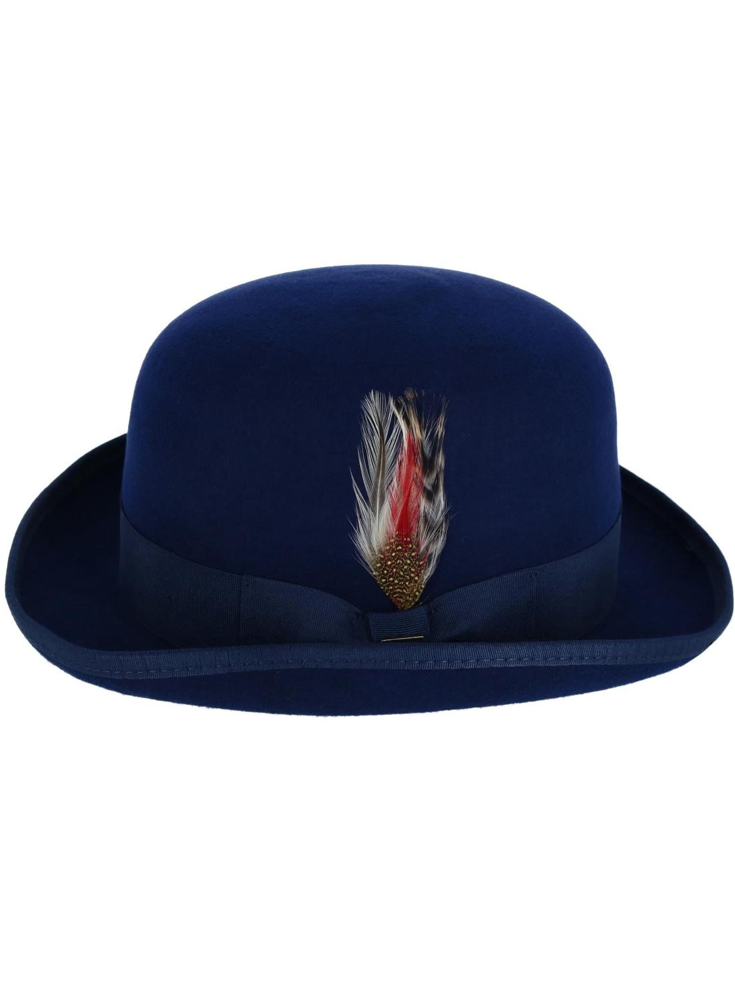 Kenny K  Wool High Derby Hat with Grosgrain Hatband (Men)