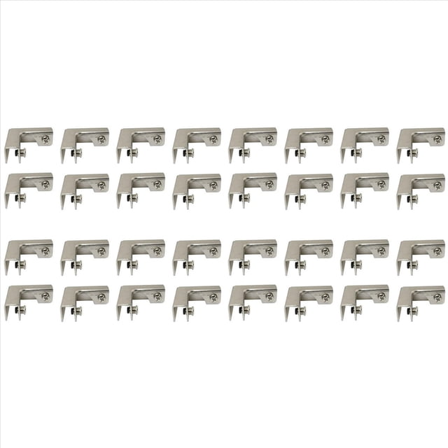 Clip de FijacióN de Vidrio Tipo L, 32 Uds., Conectores de Vidrio de 2 VíAs para Accesorios de Vidrio para Muebles de 6-10Mm