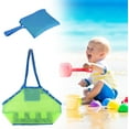 thumbnail image 4 of Mesh Beach Tote Bag, Kids Sea Shell Bags,2 Pack Large Beach Toy Bag Away from Sand,Bag Toys Organizer,Sand Toys Collector-Beach Pool Gear(Green+Blue), 4 of 6