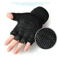 thumbnail image 4 of SPRING PARK 1 Pair Men's Casual Black Sports Fitness Equipment Outdoor Cycling Breathable Mesh Half Finger Gloves, 4 of 7